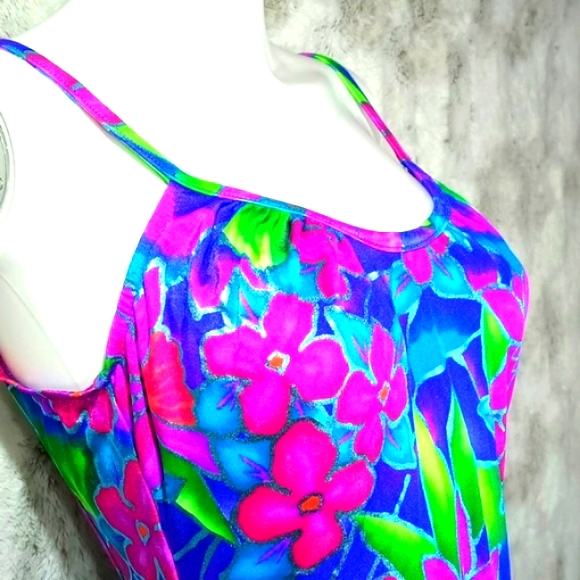 NWT Jantzen Botanical Beauty Lingerie One Piece Floral Print Swim Wear Size 14 - Picture 12 of 17